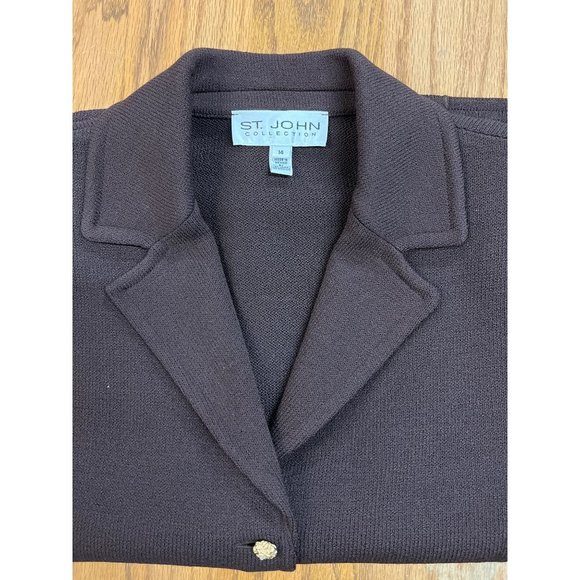 St. John Collection Brown Wool Blend Jacket Pant Suit - Picture 13 of 14